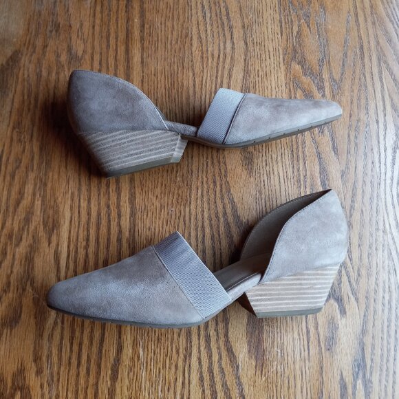 Eileen Fisher Hilly Suede Wedge d'Orsay Pump Size 10 - Picture 1 of 16